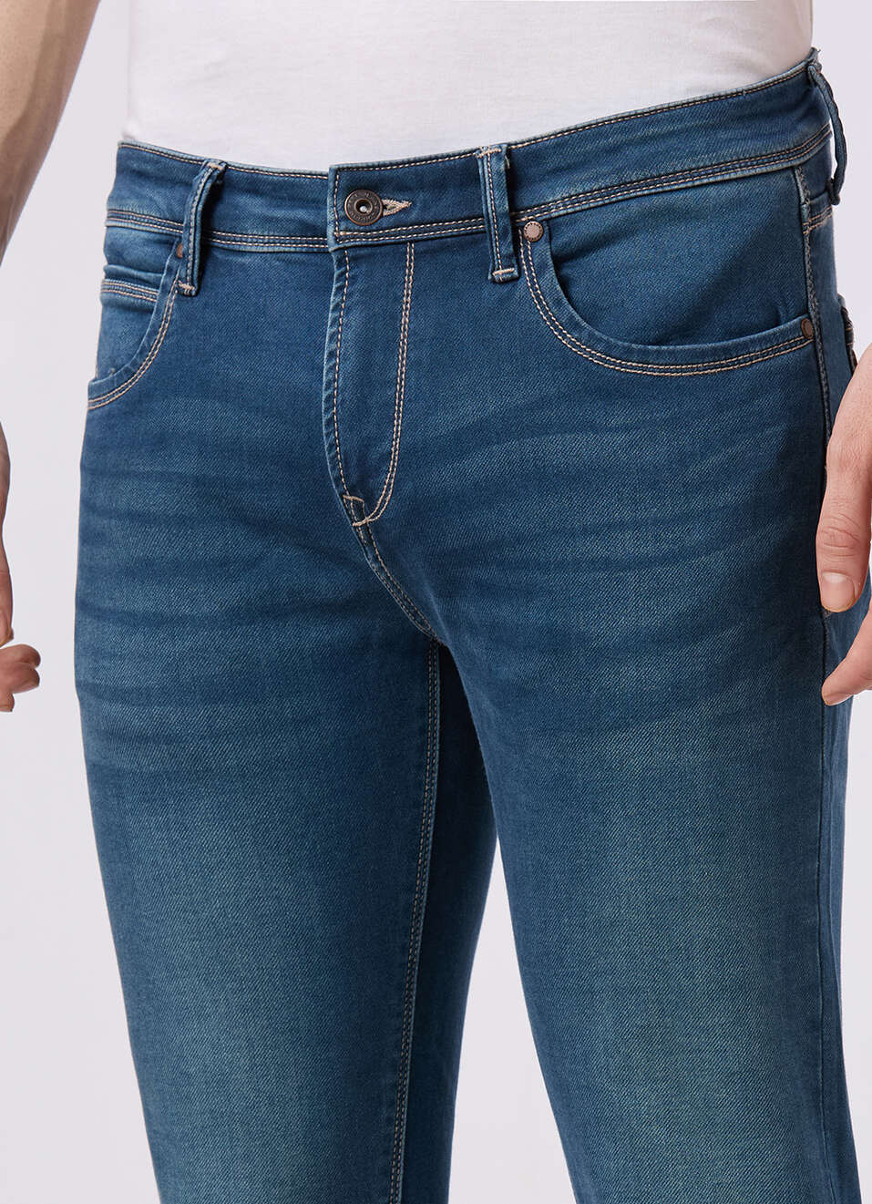 Men Blue Skinny Fit Ankle-length Gymindigo Jeans, , large image number 4