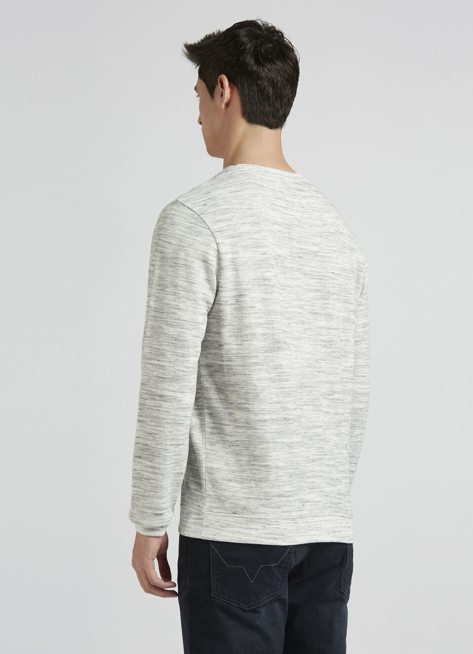 Ecru Full Sleeve Ottoman Sweatshirt, , large image number 2