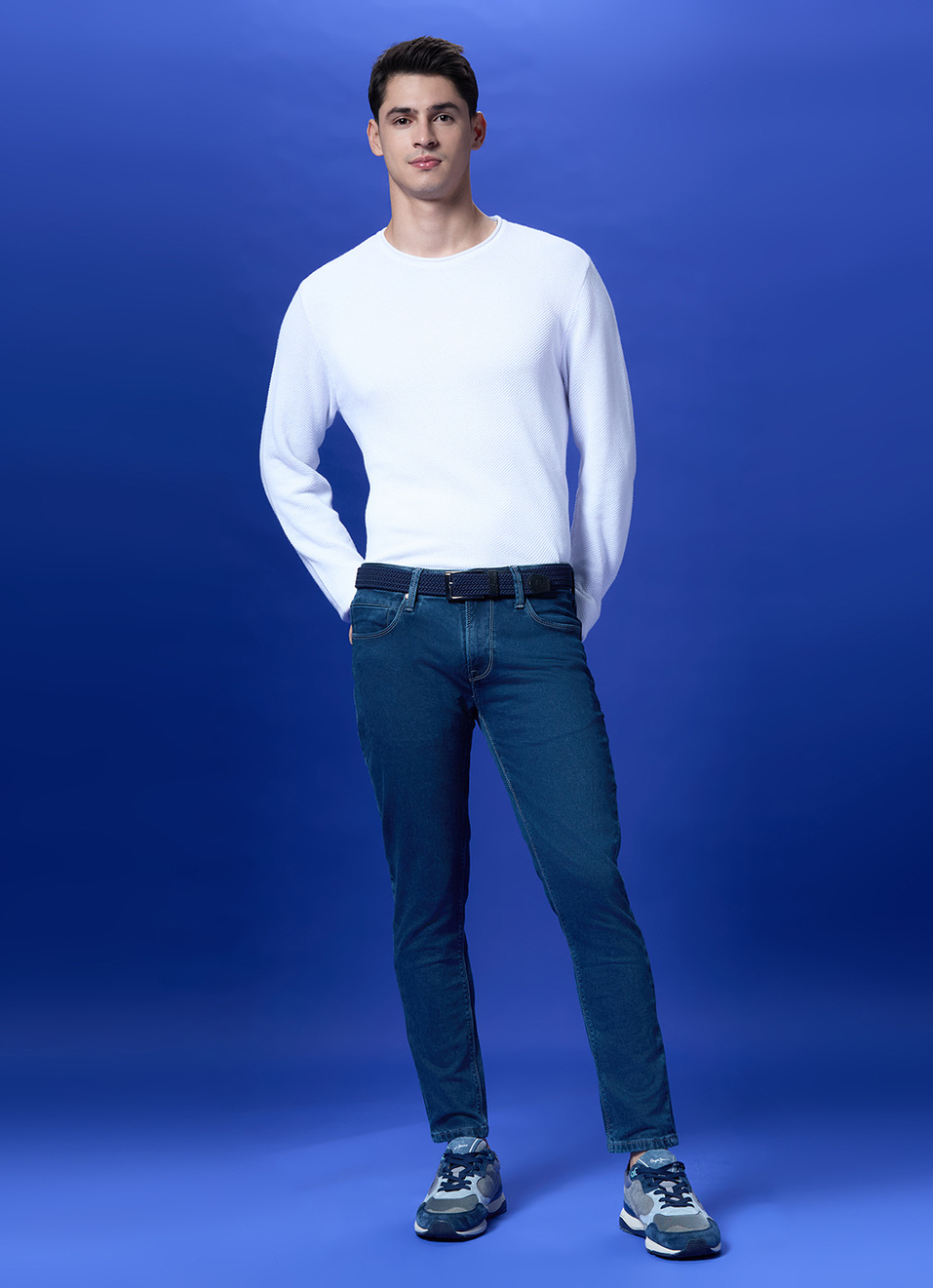 Oliver Blue Mid Waist Ankle Jeans, , large image number 1