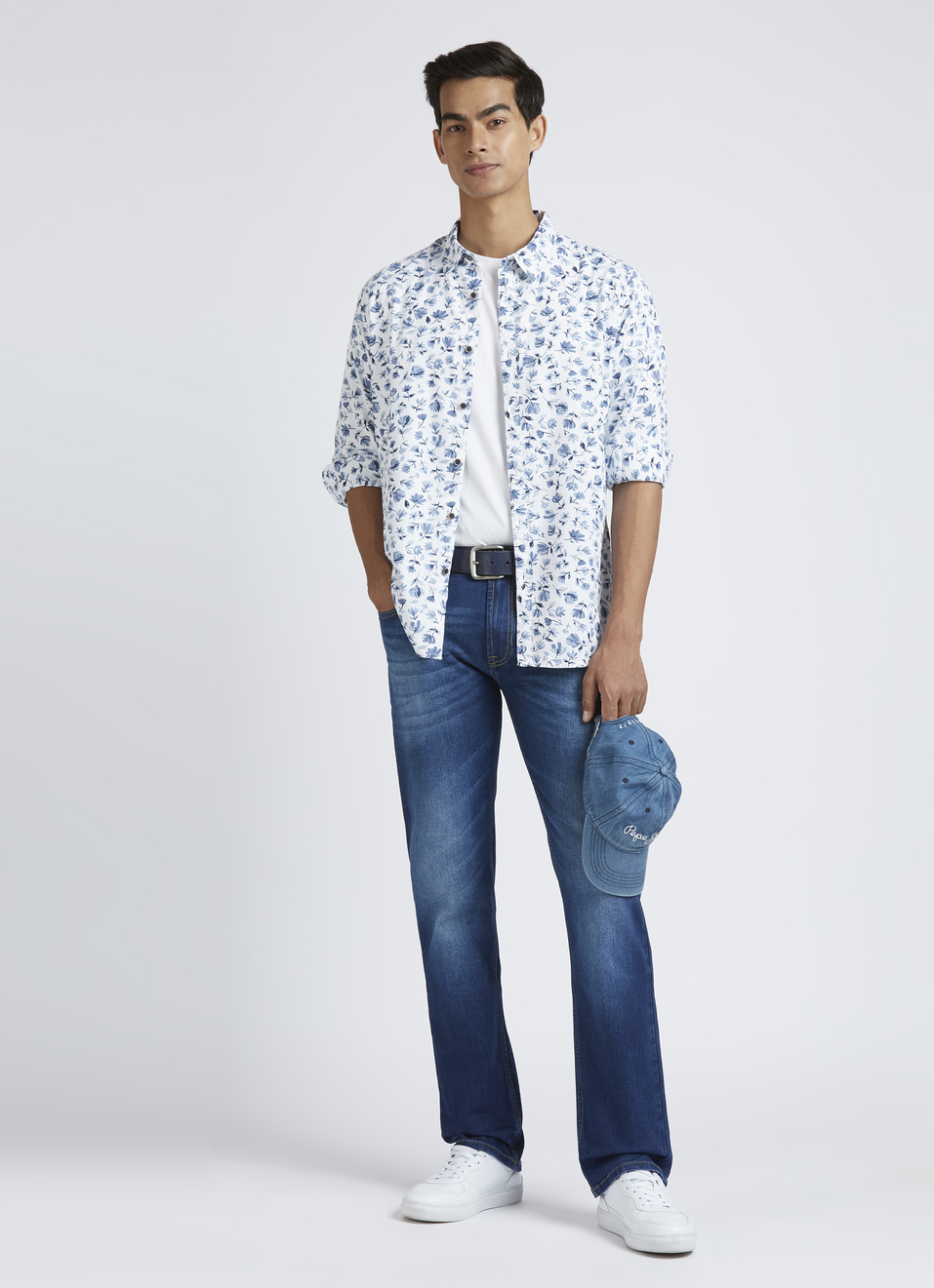 Blue Floral Print Full Sleeve Shirt, , large image number 5