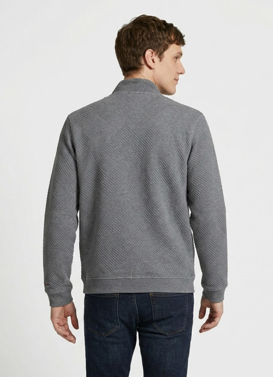 Men Grey Solid Full Sleeve Sweatshirt, , large image number 2