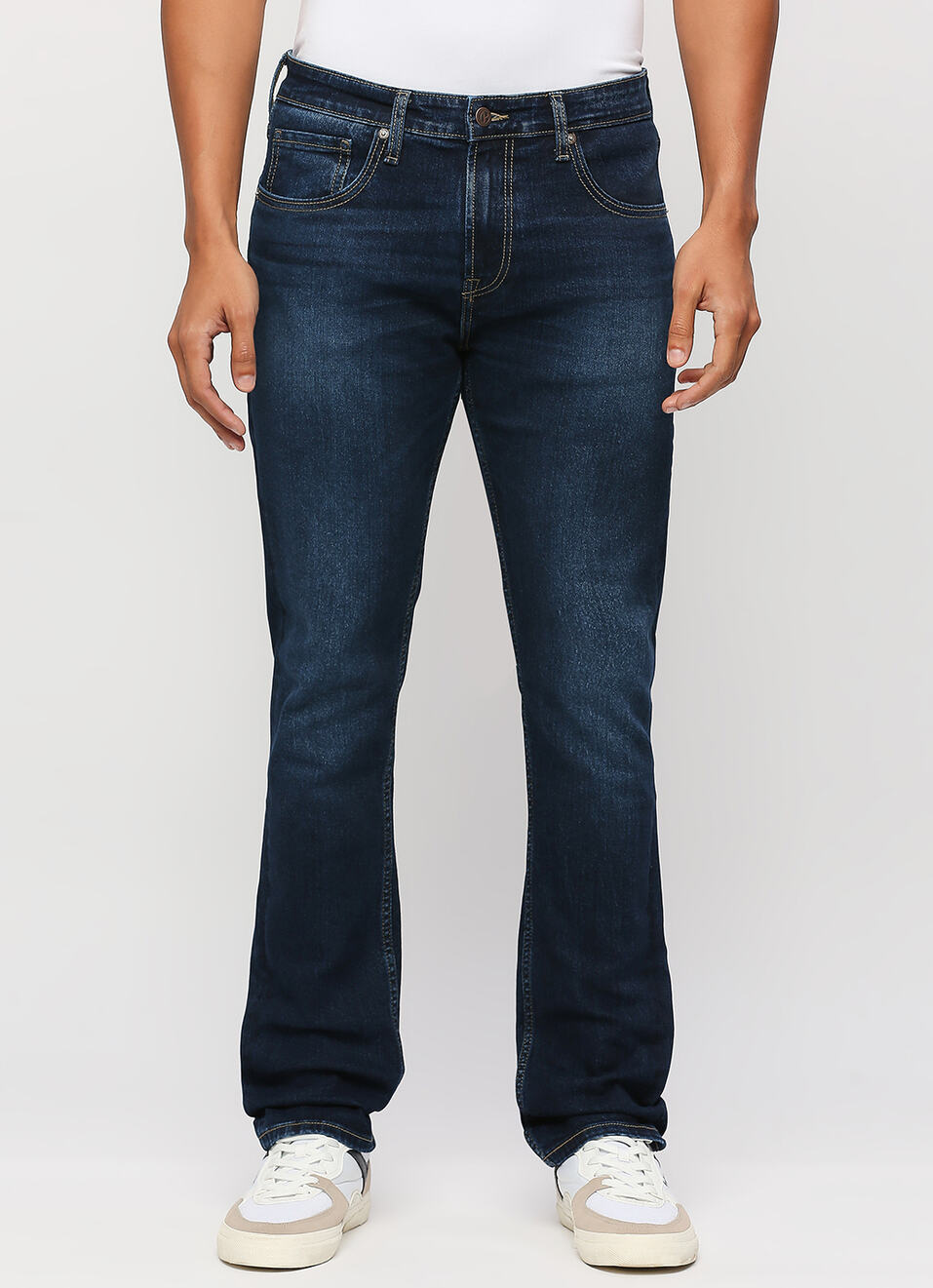 Vendie Blue Mid Rise Straight Leg Jeans, , large image number 6
