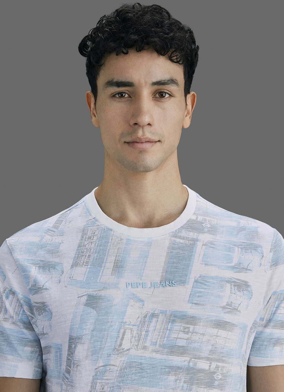 Men White Printed Slim Fit Short Sleeve T-shirt, , large image number 4