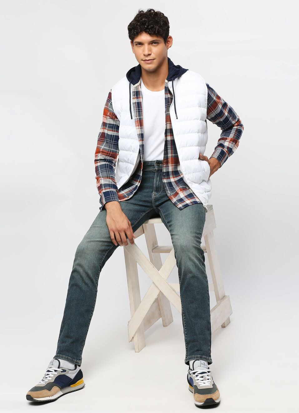 Brown Checks Long Sleeve Slim Fit Shirt, , large image number 6