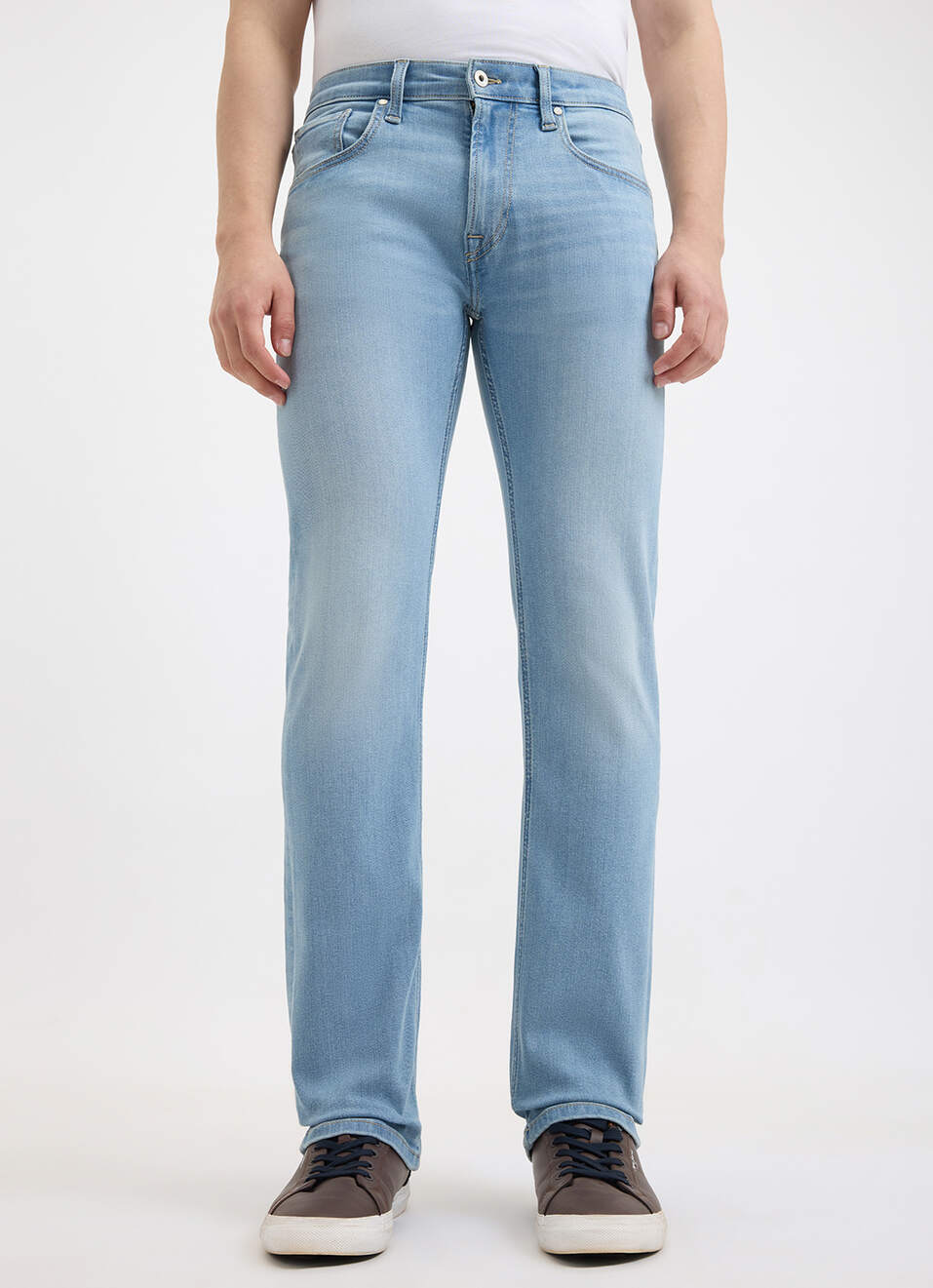 Men Blue Straight Fit Mid Rise Jeans, , large image number 2