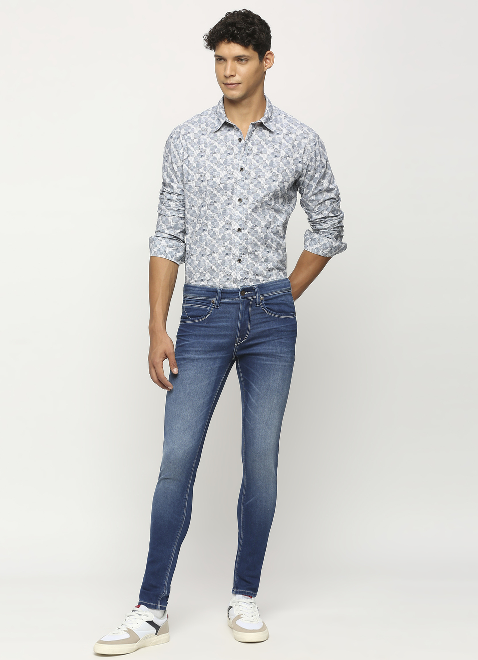 Grey All Over Printed Slim Fit Shirt, , large image number 6
