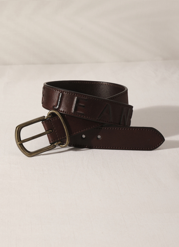 Brown Embossed Leather Belt
