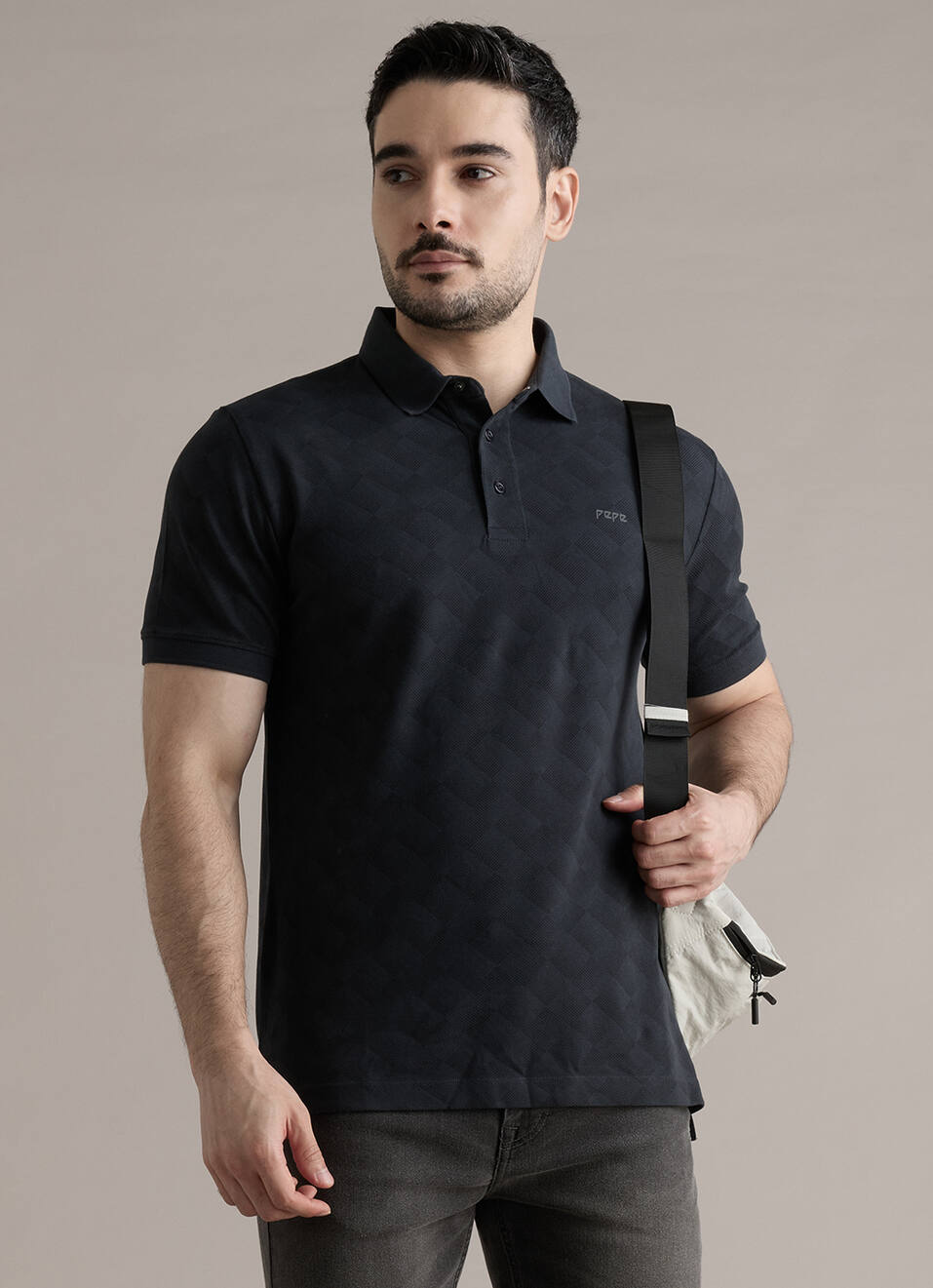 Men Green Printed Polo Collar T-shirt, , large image number 0