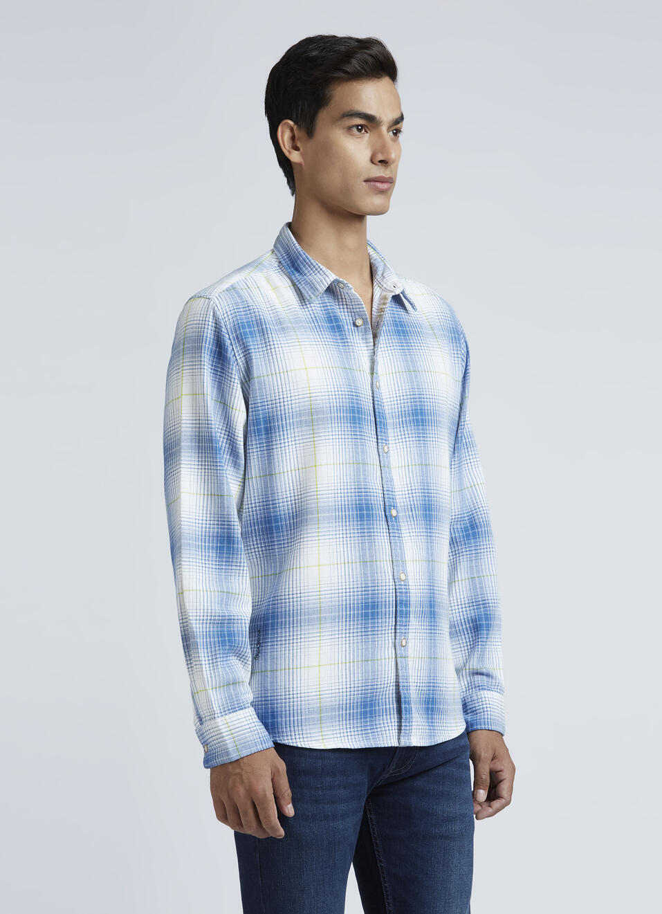 Blue Checks Full Sleeve Shirt, , large image number 3