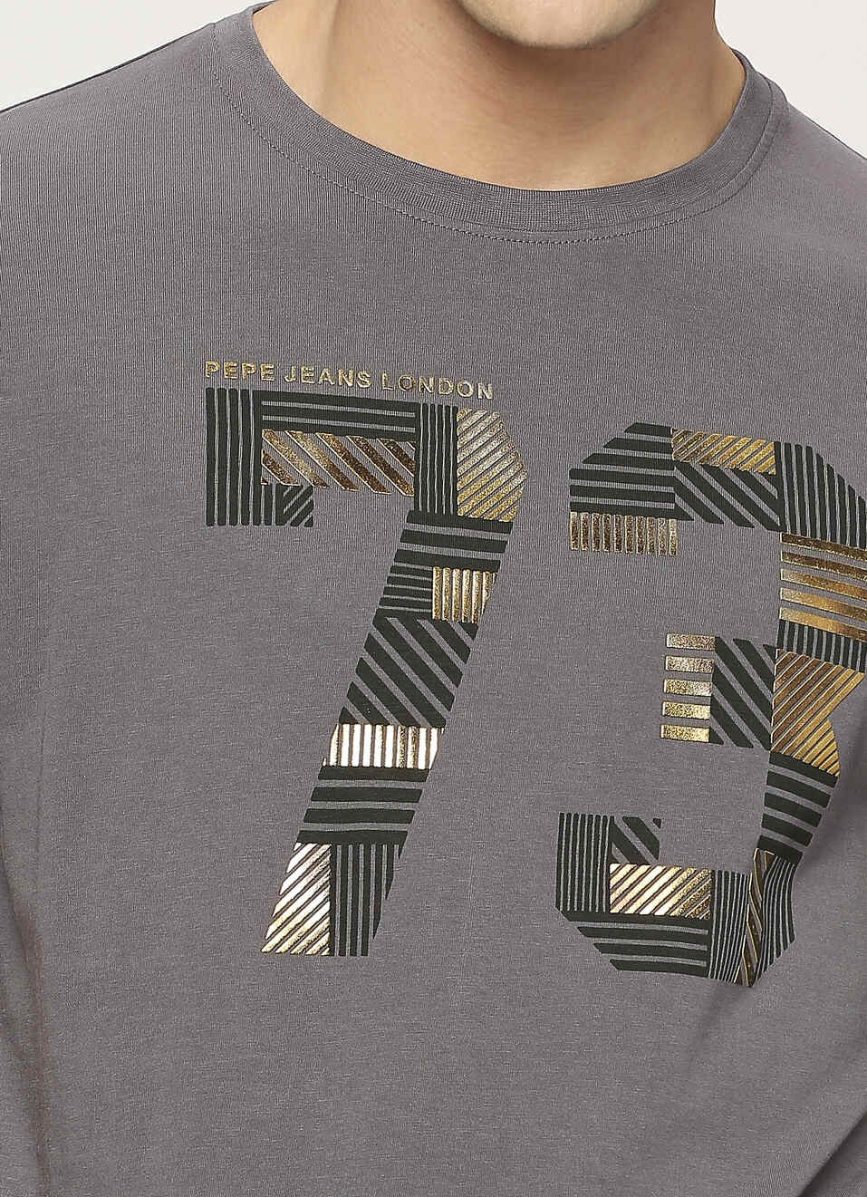 Grey Graphic Print Short Sleeve T-shirt, , large image number 4