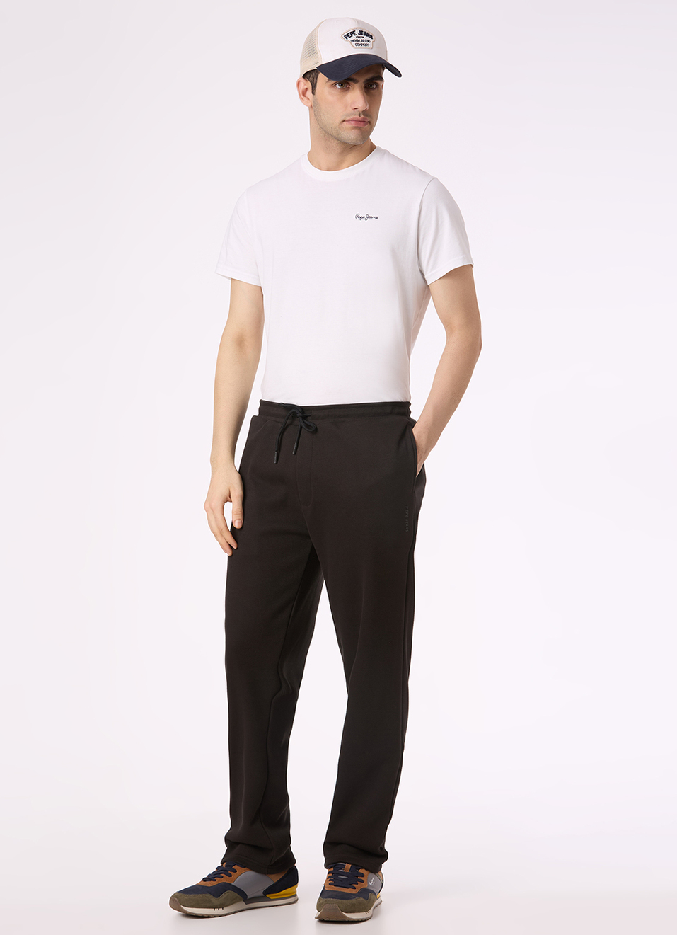 Men Black Mid Rise Straight Fit Sweatpant, , large image number 3