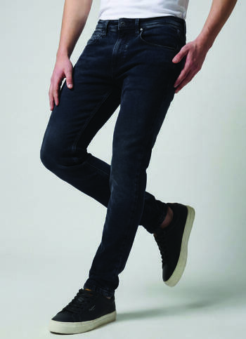 Men Black Mid Rise Tapered Structured Jeans