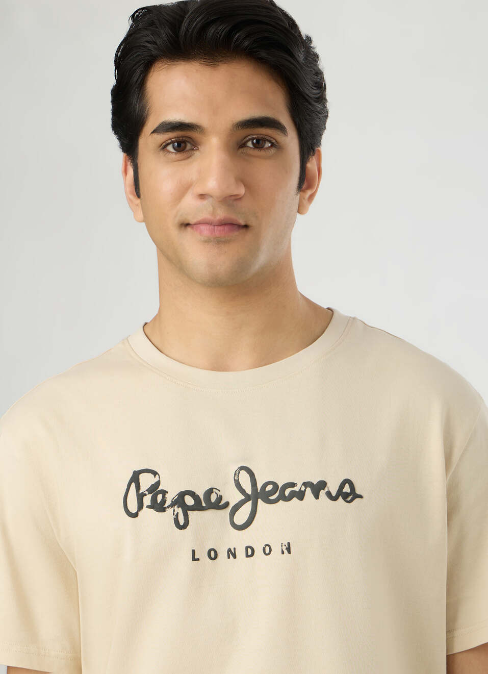 Men Light Beige Oversized Back Print T-shirt, , large image number 4