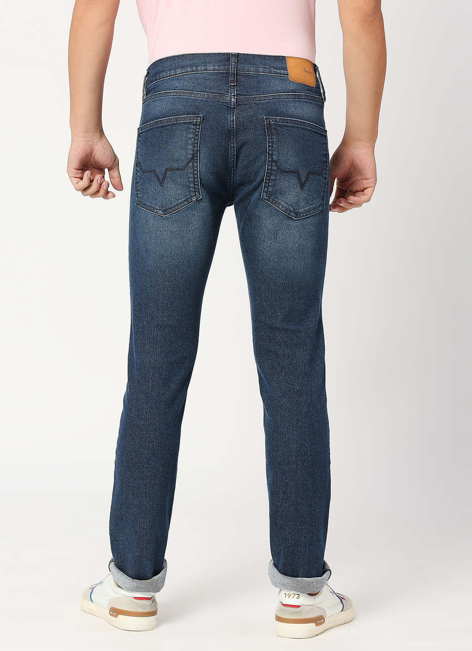 Vapour Dark Blue Mid Rise Slim Fit Jeans, , large image number 3