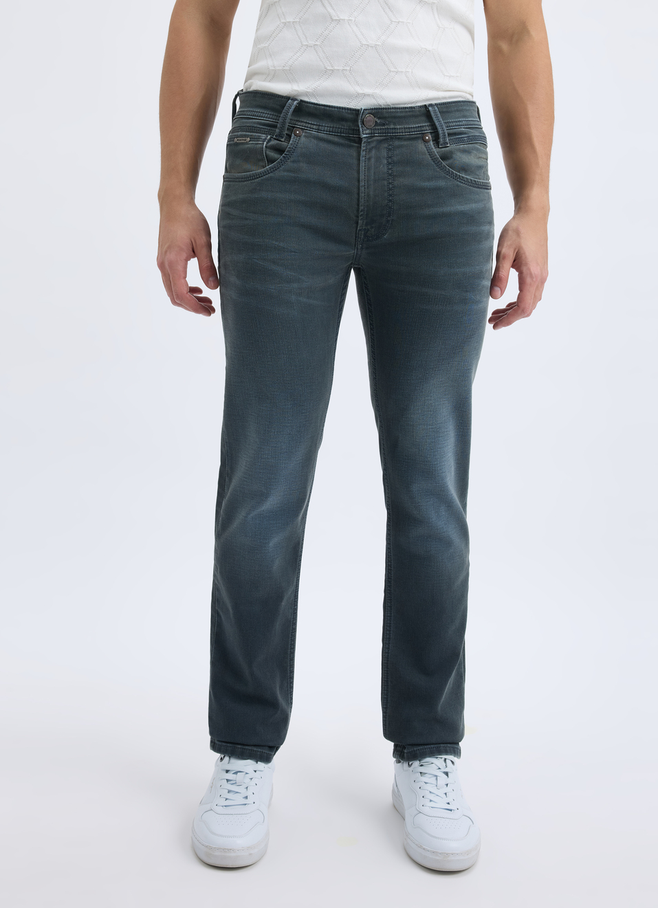 Men Dark Blue Mid Rise Slim Jeans, , large image number 1
