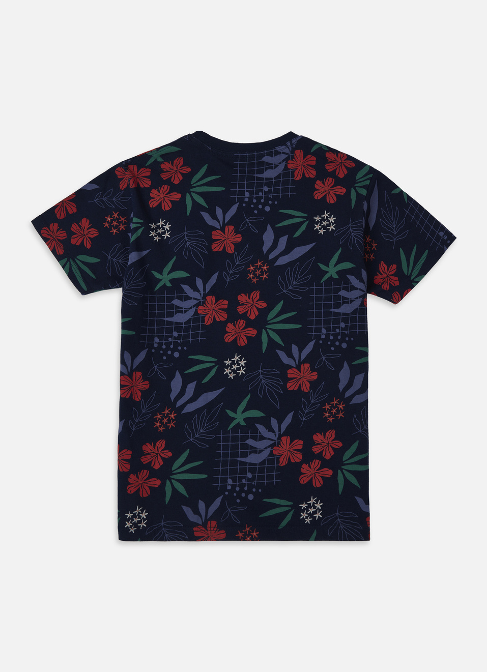 Boys Navy Floral Short Sleeve T-shirt, , large image number 1