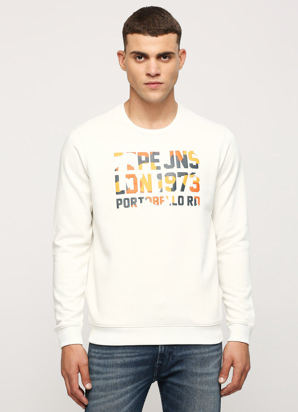 Ecru Graphic Printed Sweatshirt, , large image number 1