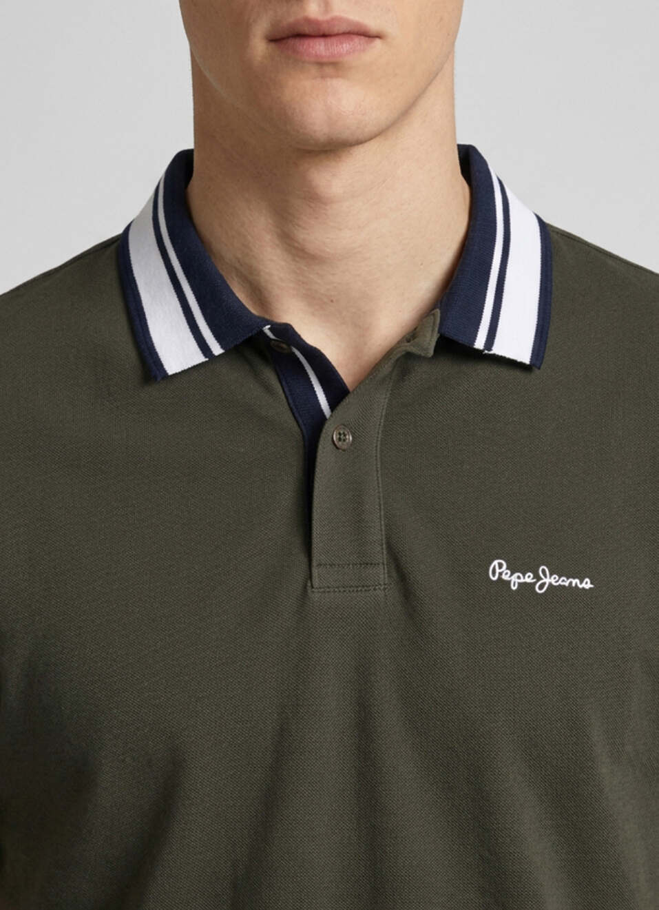 Men Green Solid Polo Collar T-shirt, , large image number 4