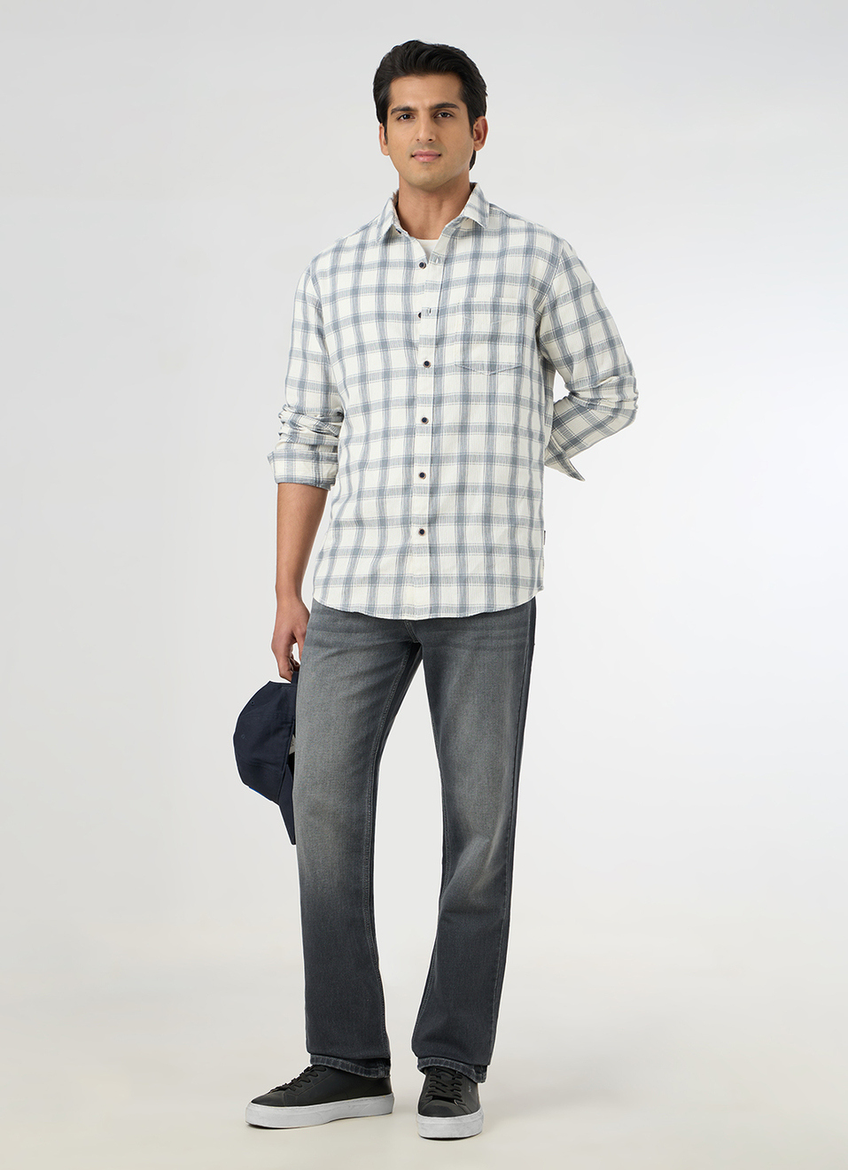 Men Grey Mid Rise Straight Fit Jeans, , large image number 1