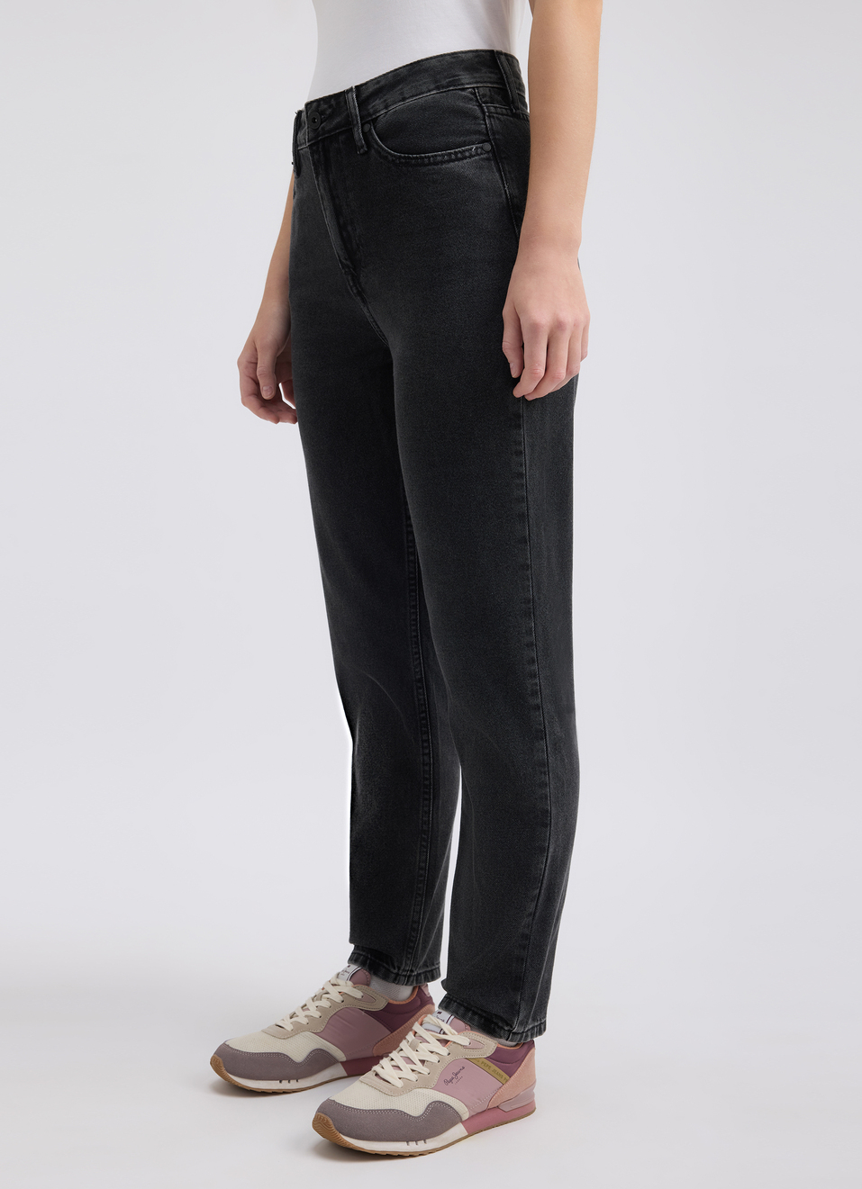 Women Black Mom Fit High Rise Jeans , , large image number 3