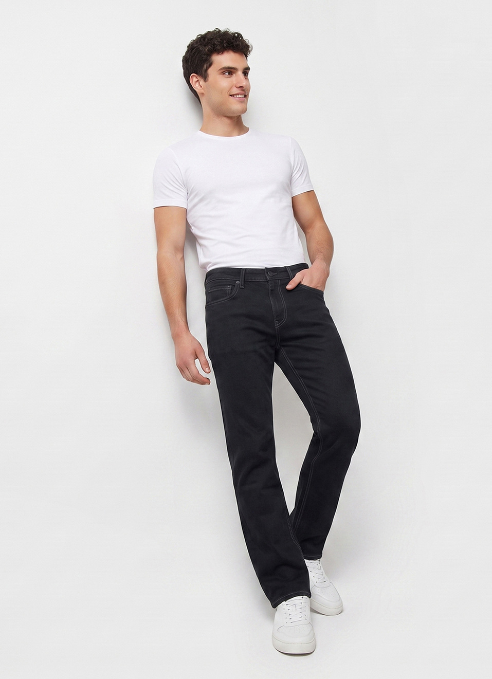 Men Black Stretchable Jeans, , large image number 7