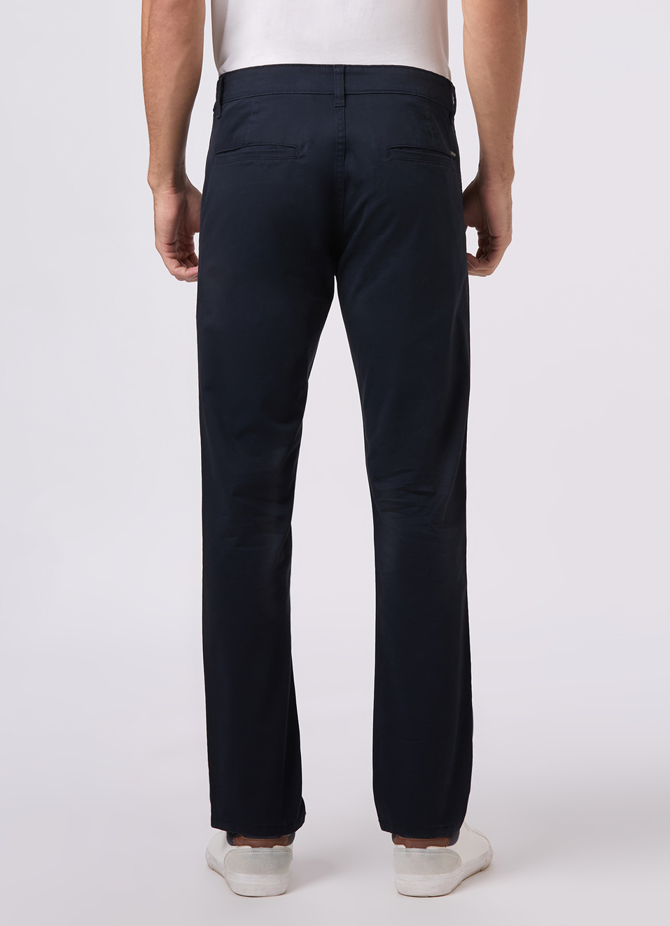 Men Navy Mid Rise Straight Fit Chinos, , large image number 2