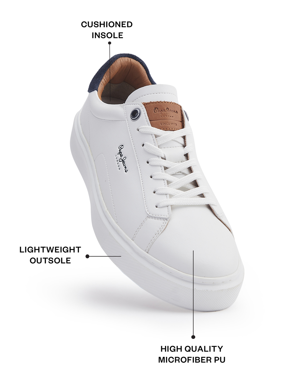 Yogi Original White Cup Sole Sneakers, , large image number 1
