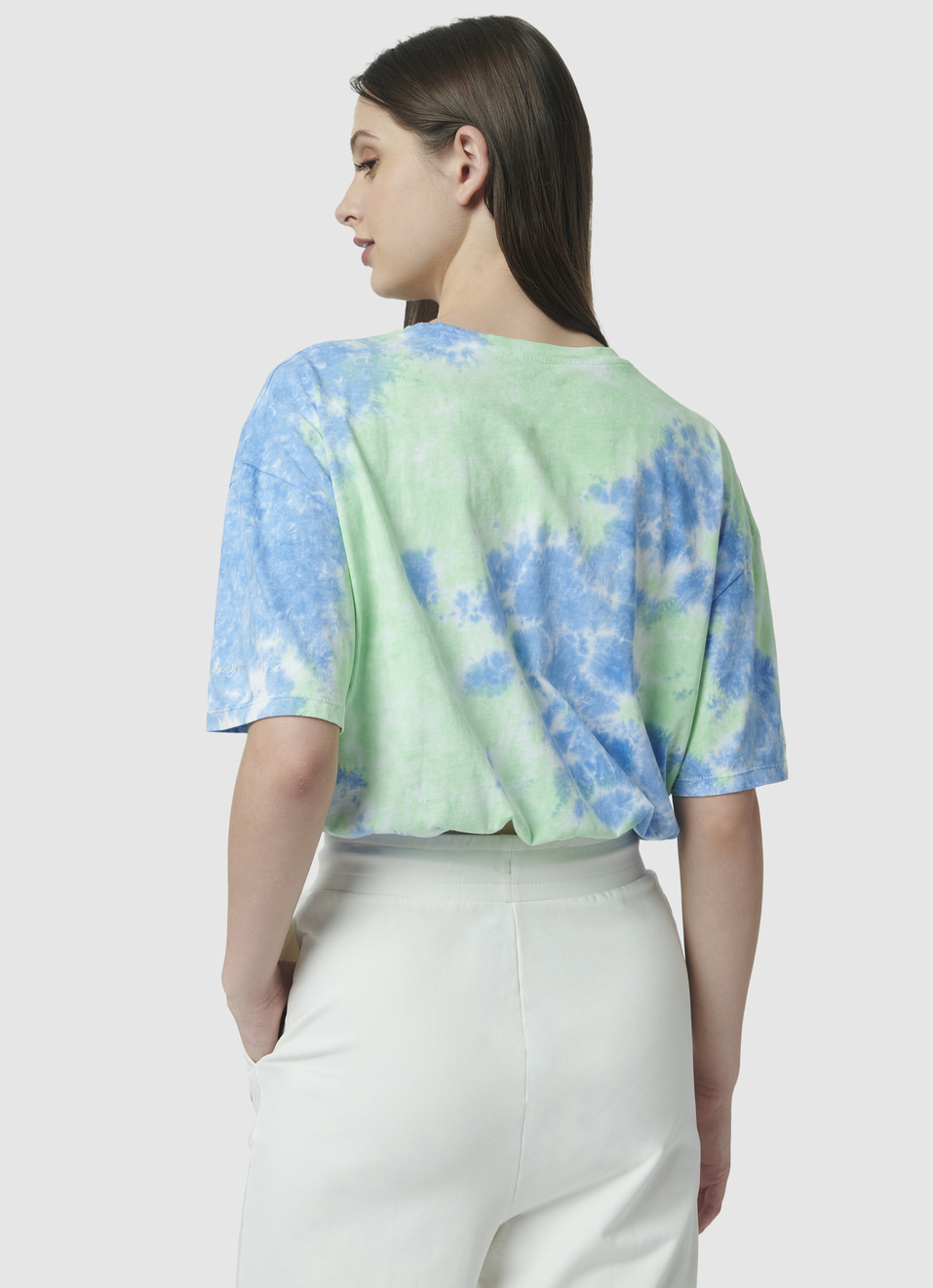 Elasticated Hem Tie & Dye Print T-shirt, , large image number 2