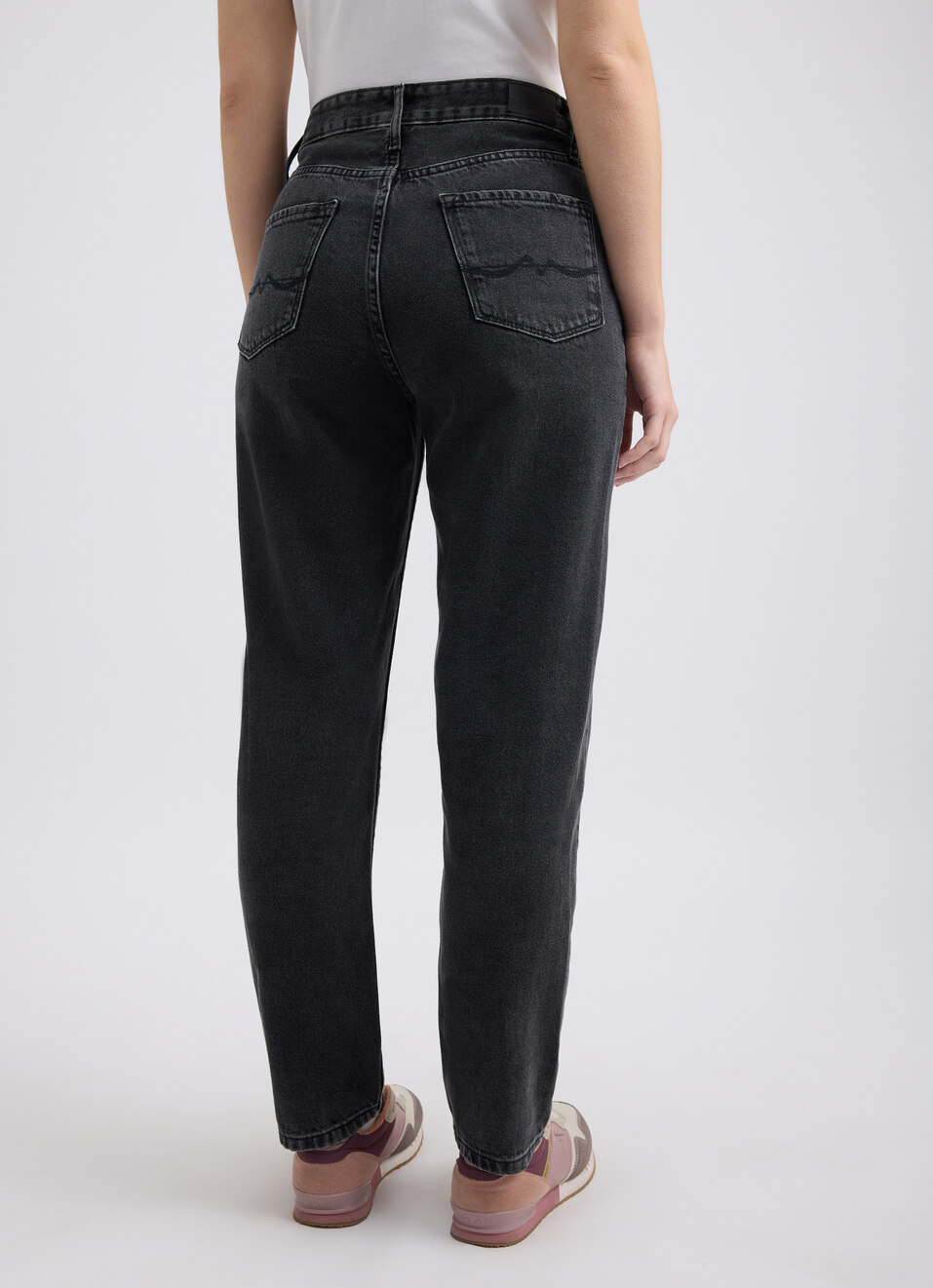 Women Black Mom Fit High Rise Jeans , , large image number 2