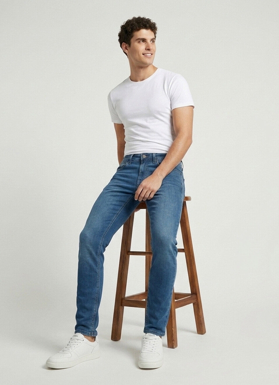 Men Slim Fit Green Stretchable Jeans, , large image number 1