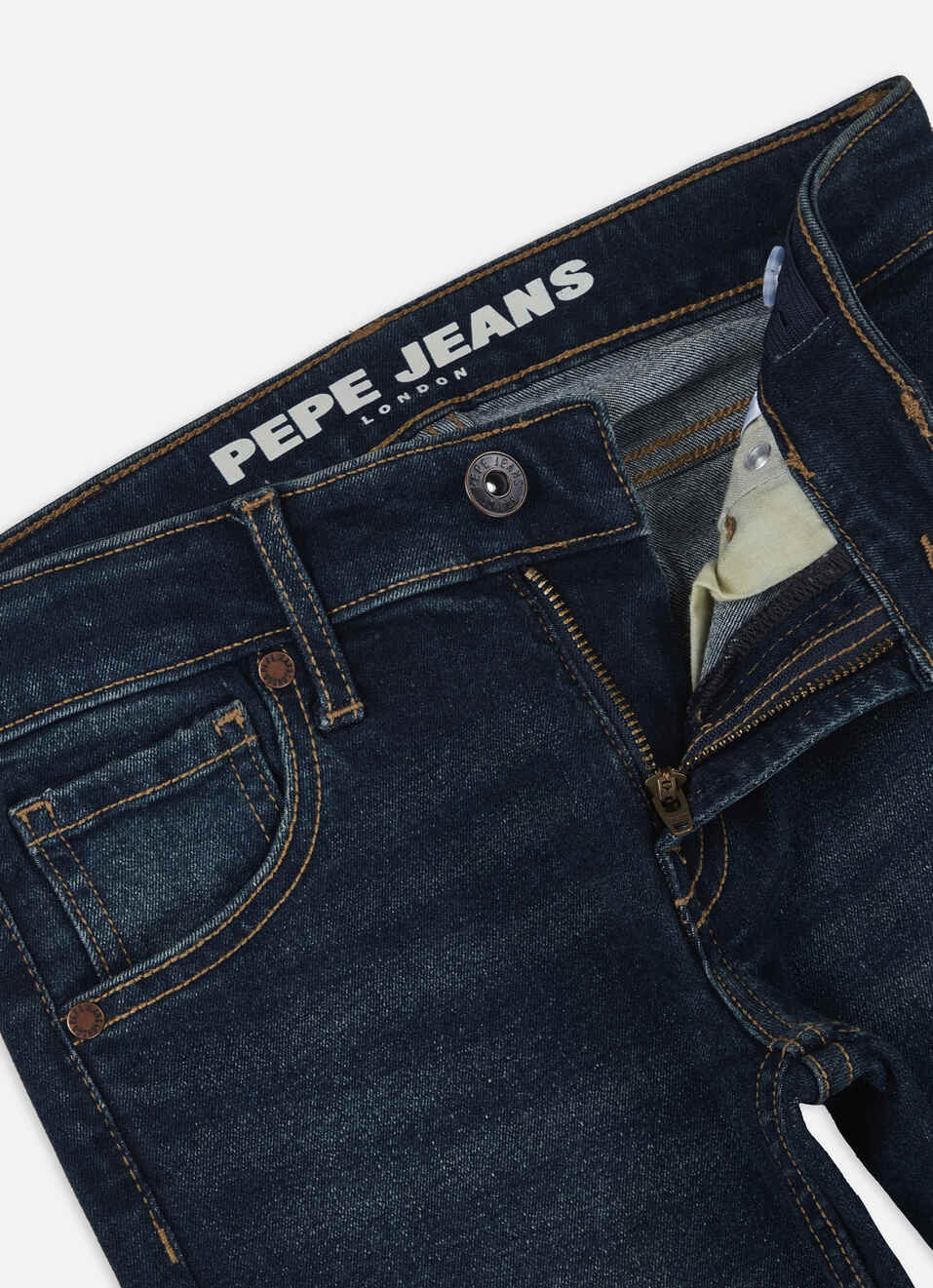 Boys Cashed Blue Mid Rise Slim Jeans, , large image number 2
