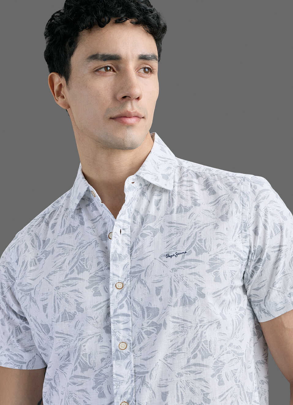 Men Grey Printed Short Sleeve Shirt, , large image number 4