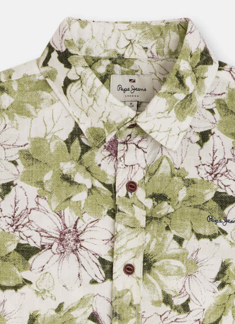 Boys Mint Floral Print Short Sleeve Shirt, , large image number 2