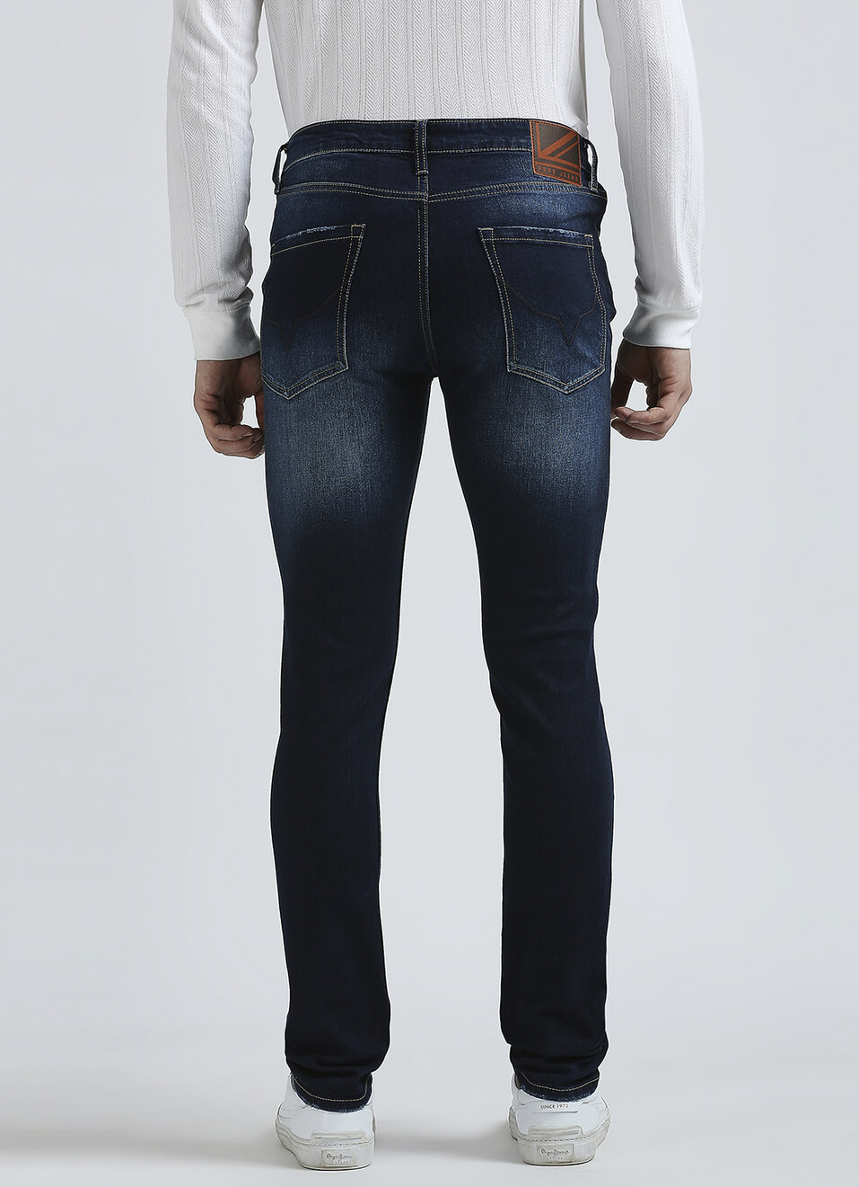 Vapour Blue Mid Rise Slim Jeans, , large image number 3