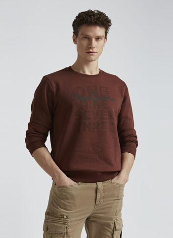 Brown Graphic Print Full Sleeve Sweatshirt