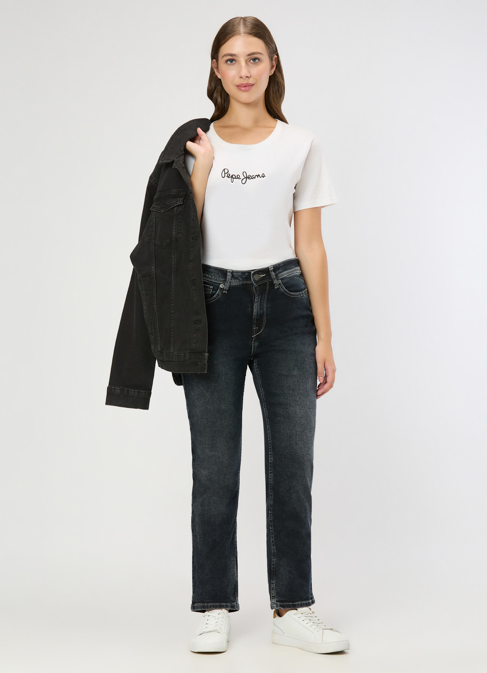 Women Dark Used Straight Jeans, , large image number 0