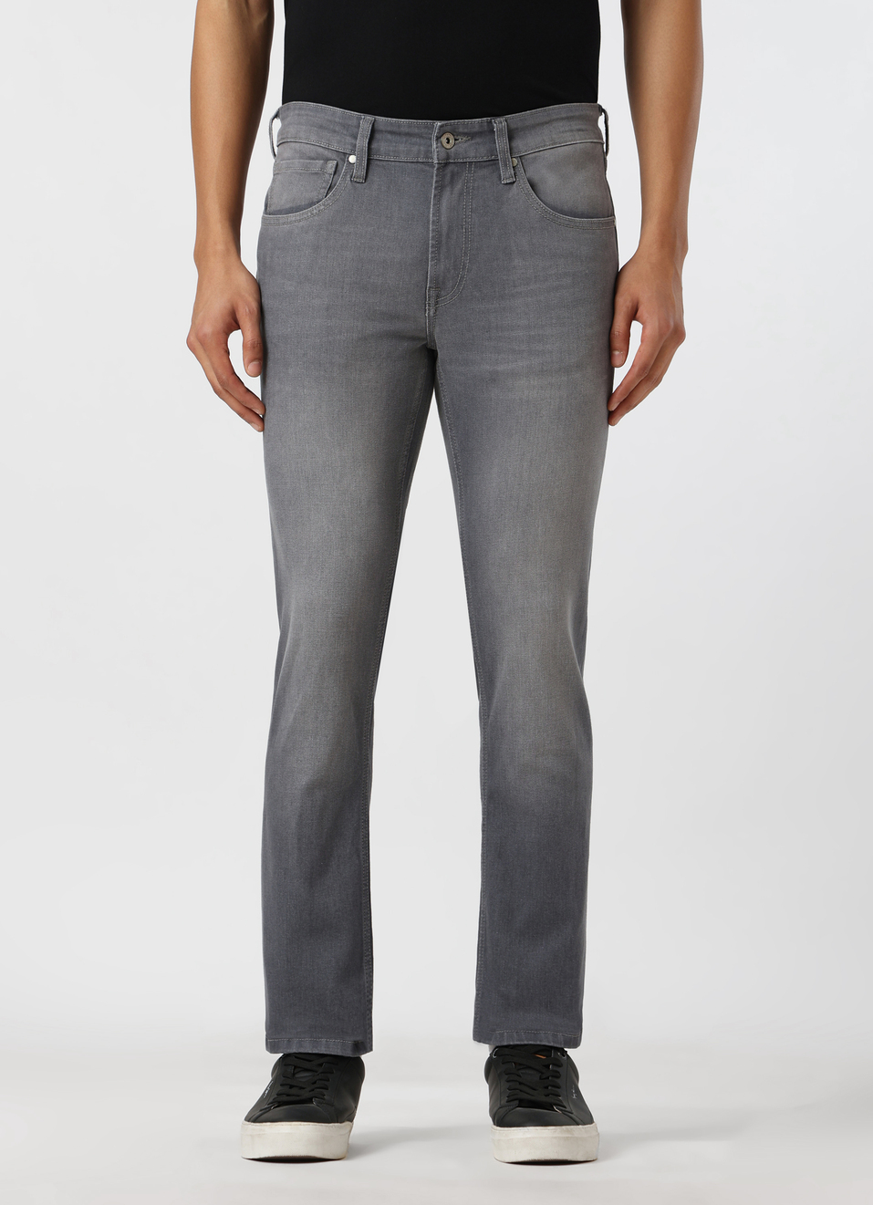 Men Grey Mid Rise Slim Fit Stretchable Jeans, , large image number 1