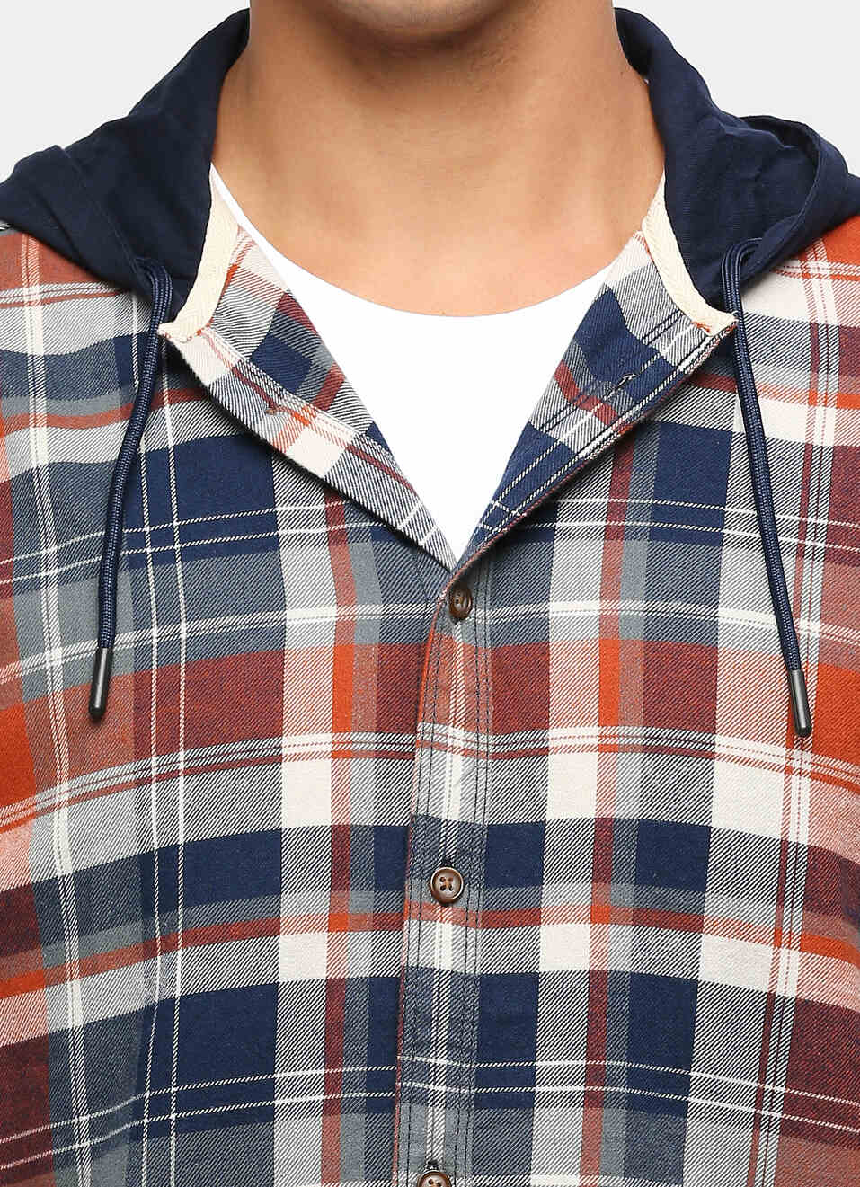 Brown Checks Long Sleeve Slim Fit Shirt, , large image number 4