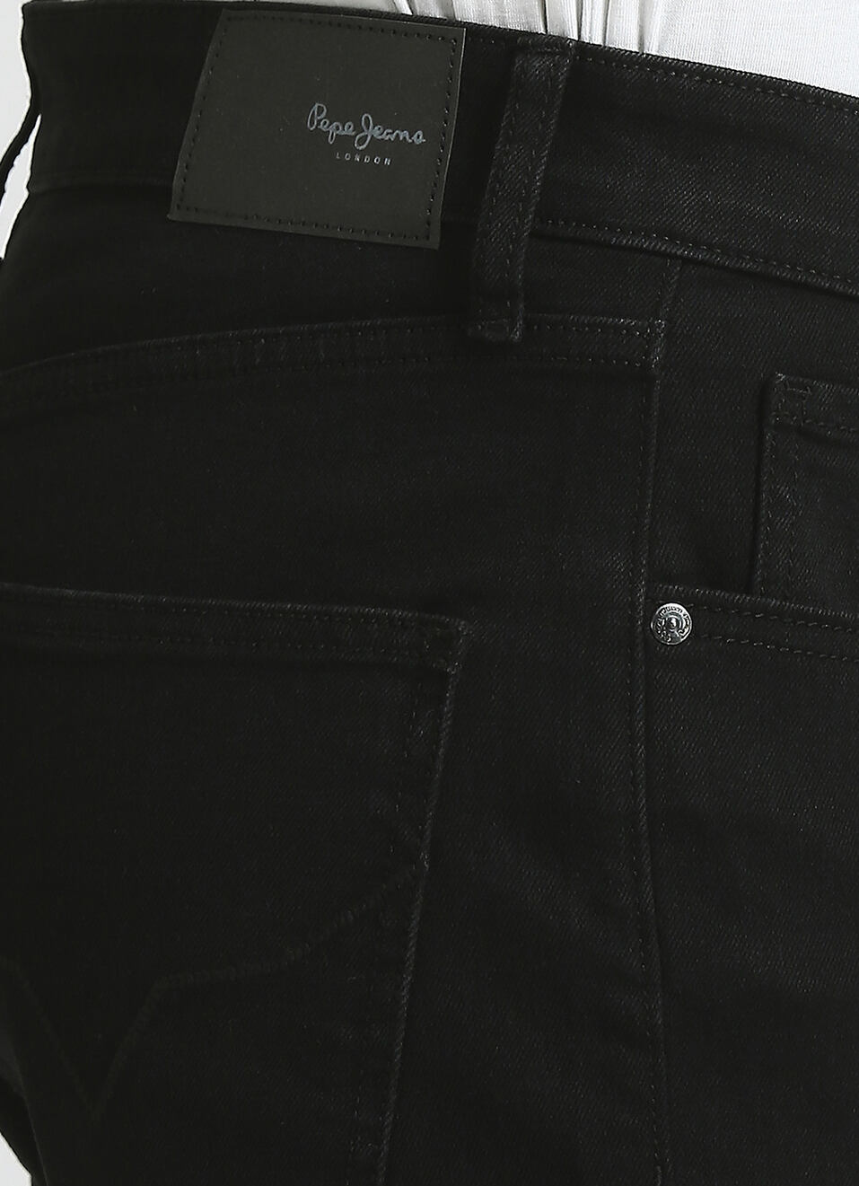 Holborne Jet Black Mid Rise Straight Fit Jeans, , large image number 4
