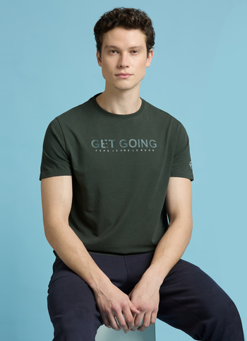 Men Green Crew Neck Stretchable T-shirt