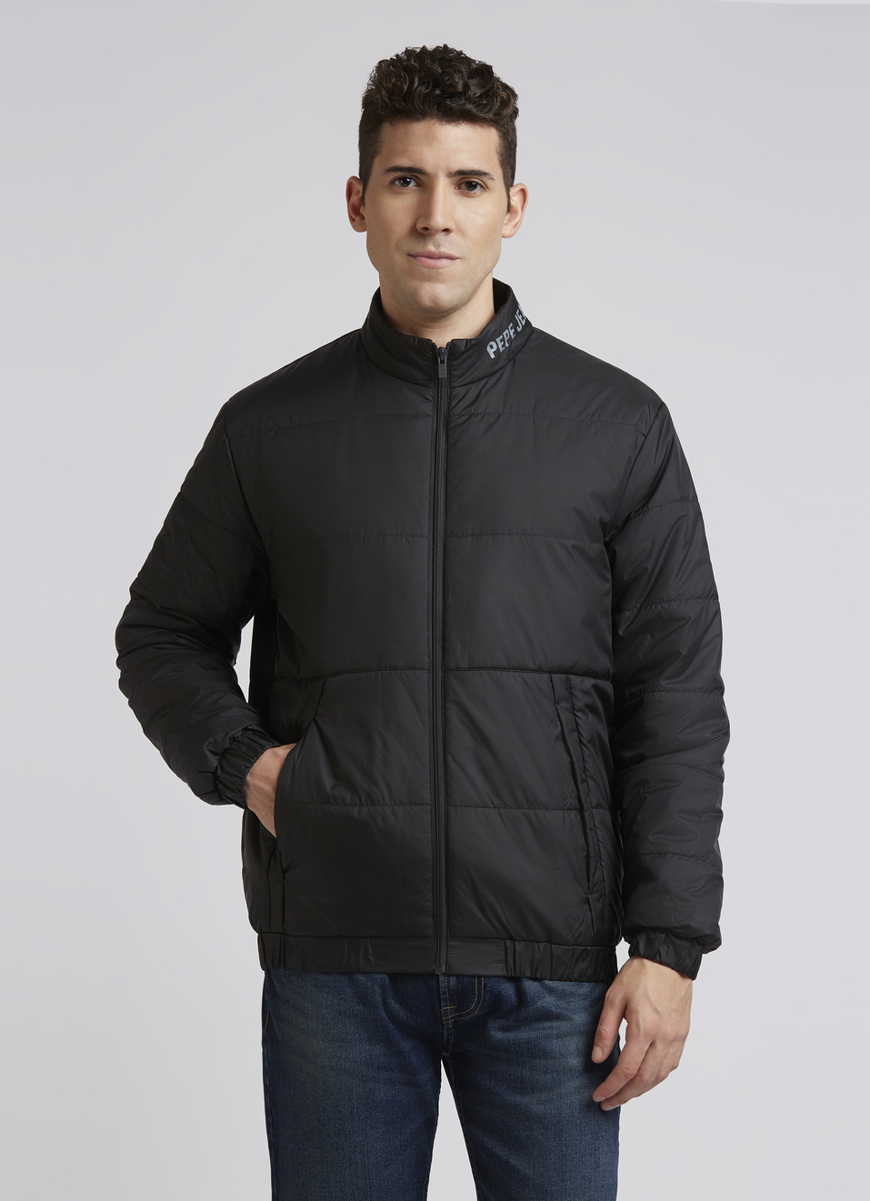Yellow Full Sleeve Puffer Jacket, , large image number 1