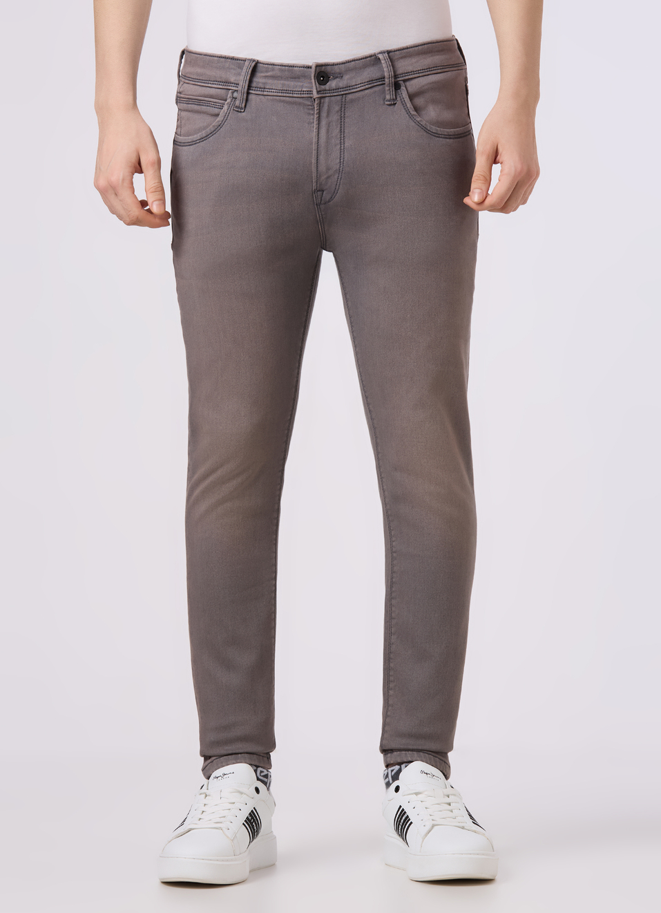 Men Grey Skinny Fit Ankle-length Gymindigo Jeans, , large image number 1