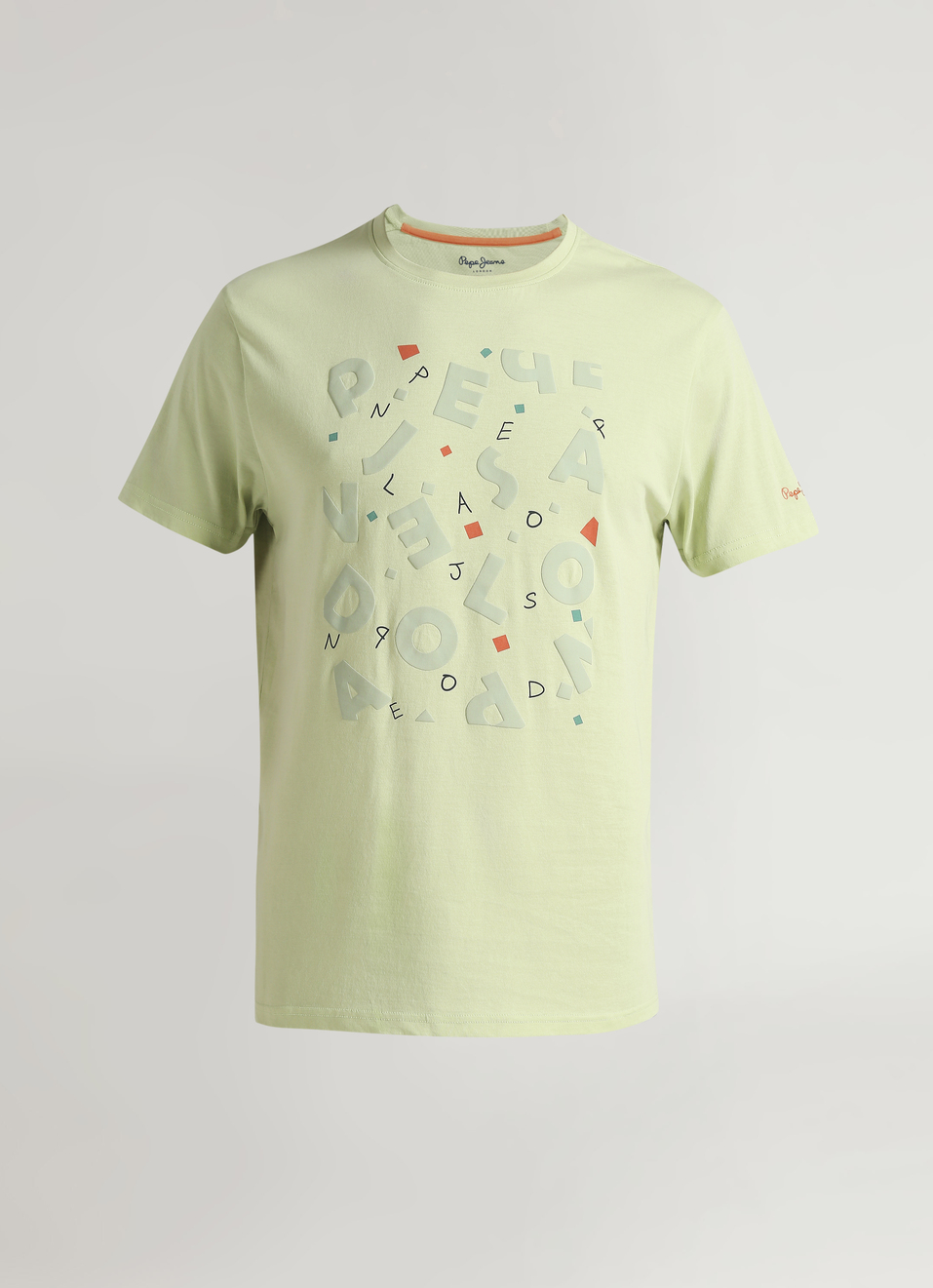 Green Typographic Tonal Puff Print Short Sleeve T-shirt, , large image number 6