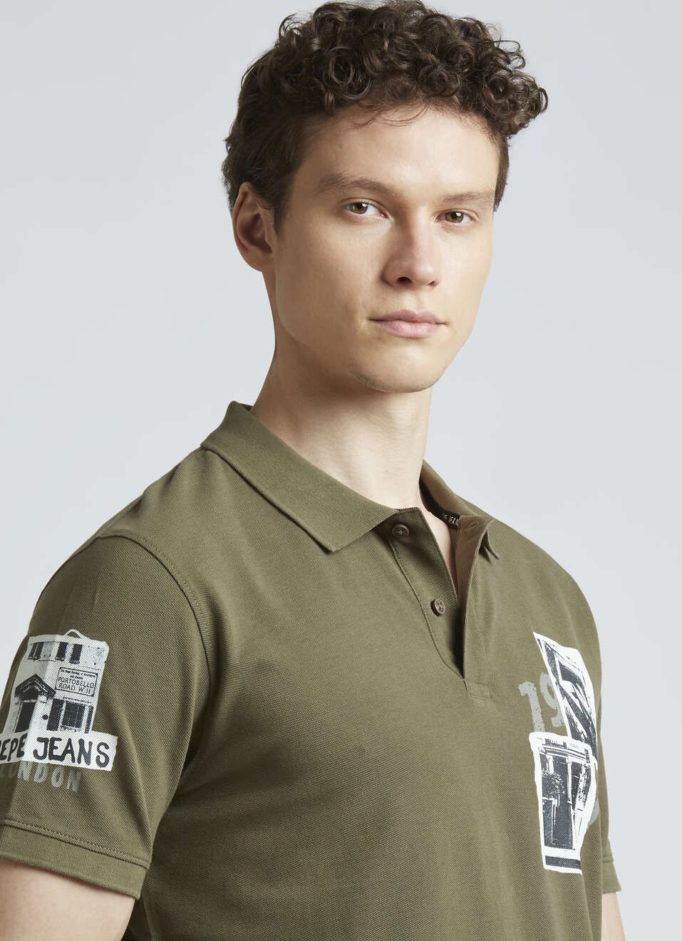 Green Photographic Print Short Sleeve Polo, , large image number 4