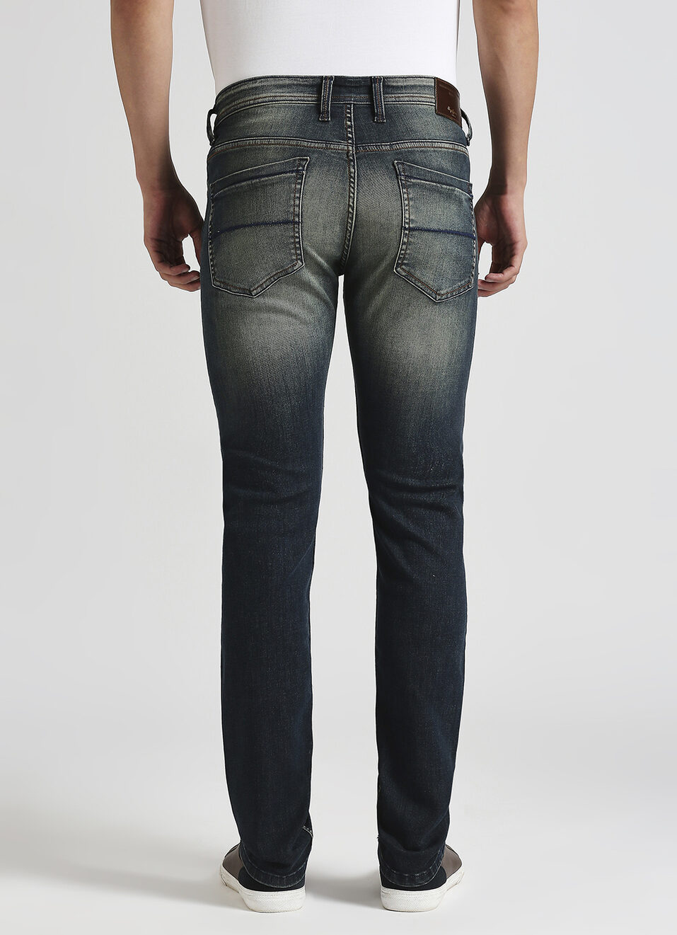 Vapour Dark Blue Mid Rise Slim Fit Jeans, , large image number 3