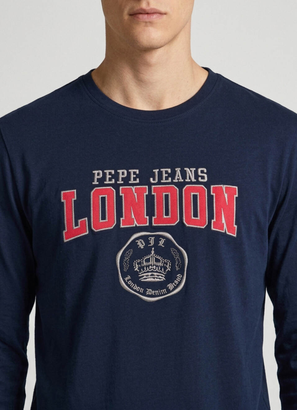 Men Navy Printed Slim Fit Long Sleeve T-shirt, , large image number 4