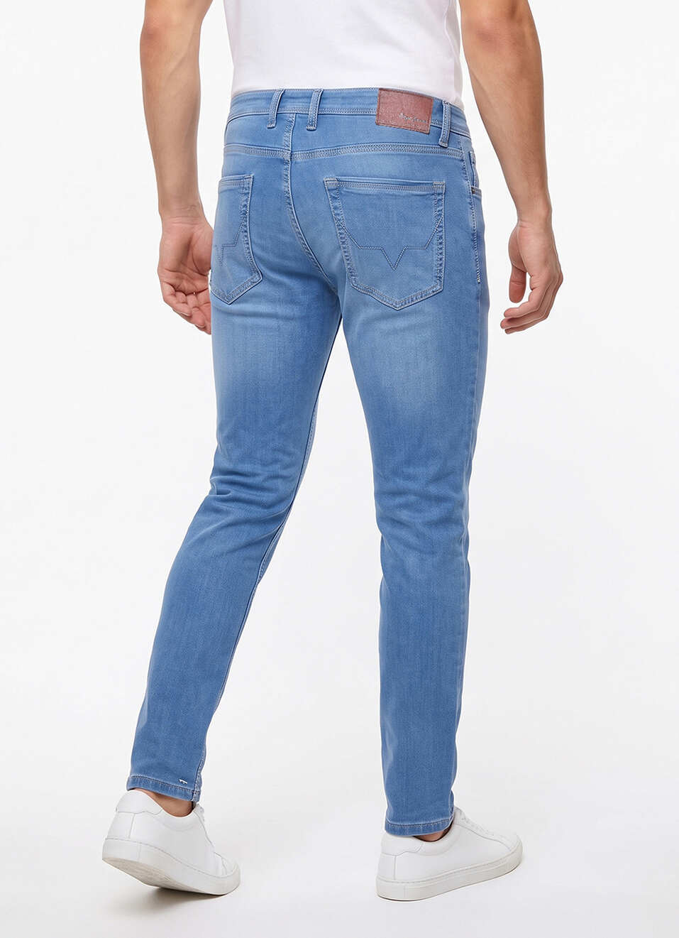 Men Blue Slim Fit Mid Rise Stretchable Jeans, , large image number 3