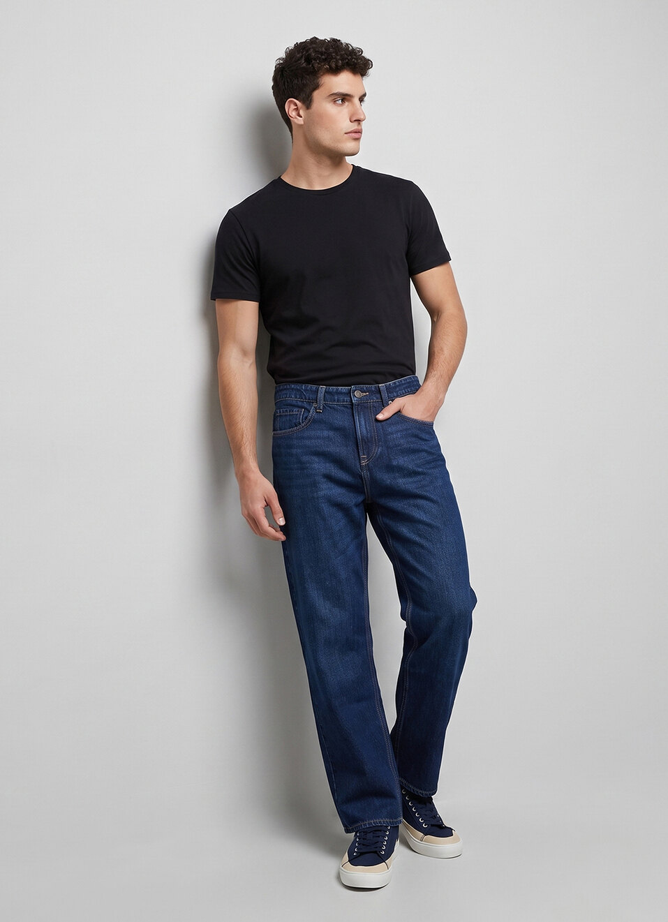 Men Blue Baggy Fit Mid Rise Jeans, , large image number 7