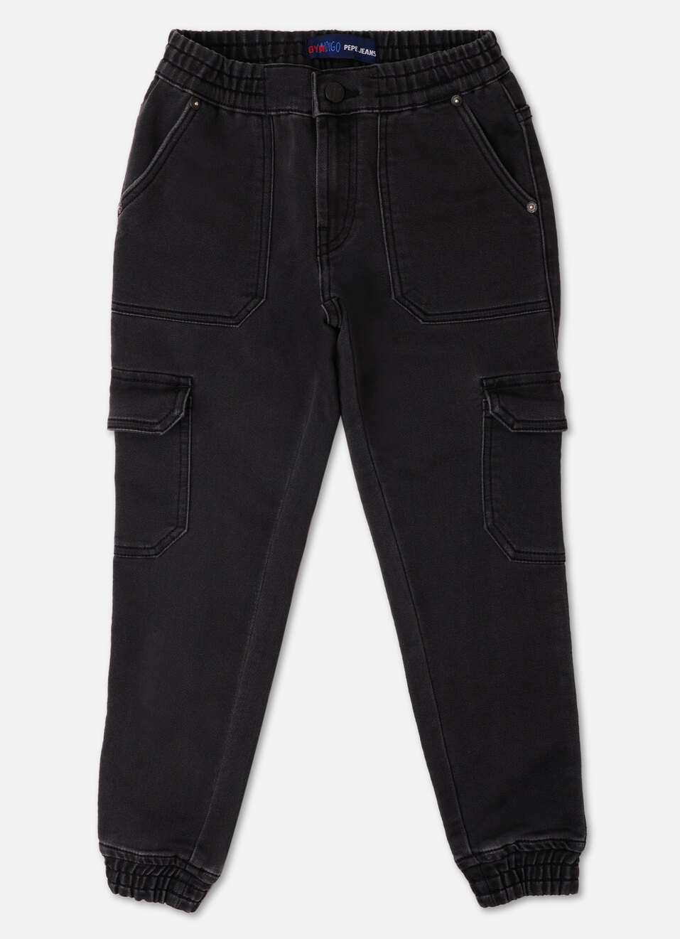 Boys Black Mid Rise Jogger Fit Elasticated Jeans, , large image number 0