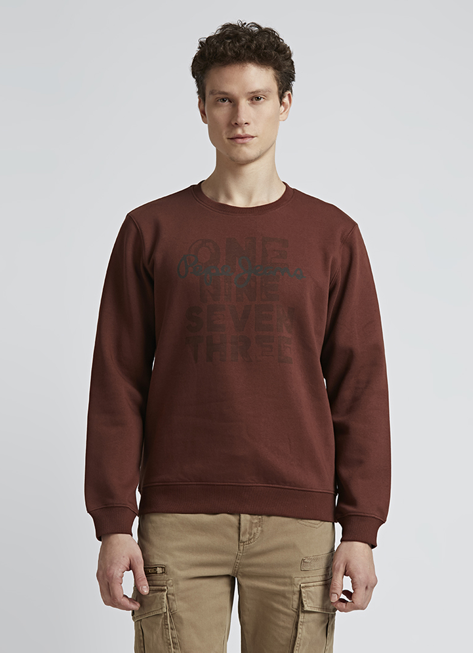 Brown Graphic Print Full Sleeve Sweatshirt, , large image number 1